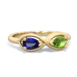 Lab Sapphire Infinity 14K Yellow Gold ring R5050