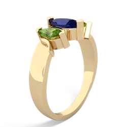 Lab Sapphire Three Peeks 14K Yellow Gold ring R2433