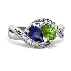 Lab Sapphire Summer Winds 14K White Gold ring R5342