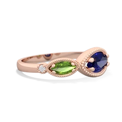 Lab Sapphire Milgrain Marquise 14K Rose Gold ring R5700