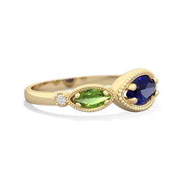 Lab Sapphire Milgrain Marquise 14K Yellow Gold ring R5700