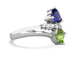 Lab Sapphire Heart To Heart 14K White Gold ring R2064