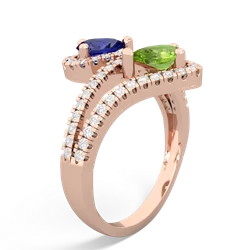 Lab Sapphire Diamond Dazzler 14K Rose Gold ring R3000