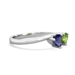 Lab Sapphire Sweethearts 14K White Gold ring R5260