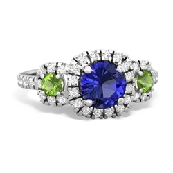 Lab Sapphire Regal Halo 14K White Gold ring R5350