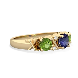 Lab Sapphire Hugs And Kisses 14K Yellow Gold ring R5016