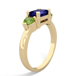 Lab Sapphire Three Stone 14K Yellow Gold ring R5235