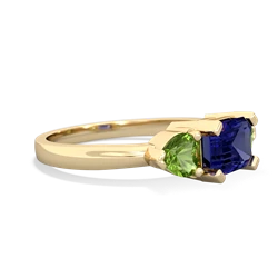 Lab Sapphire Three Stone 14K Yellow Gold ring R5235