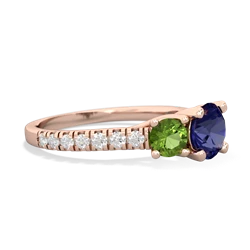 Lab Sapphire Pave Trellis 14K Rose Gold ring R5500