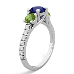 Lab Sapphire Pave Trellis 14K White Gold ring R5500