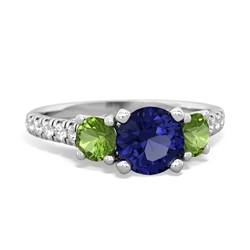 Lab Sapphire Pave Trellis 14K White Gold ring R5500