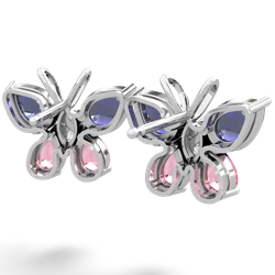 Lab Sapphire Butterfly 14K White Gold earrings E2215