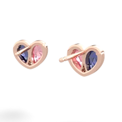 Lab Sapphire 'Our Heart' 14K Rose Gold earrings E5072