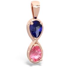 Lab Sapphire Infinity 14K Rose Gold pendant P5050