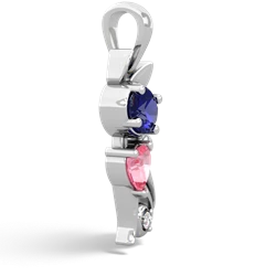 Lab Sapphire Kitten 14K White Gold pendant P5780