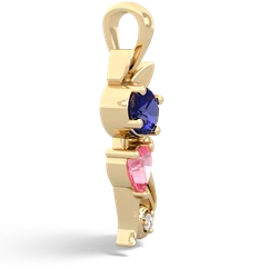 Lab Sapphire Kitten 14K Yellow Gold pendant P5780