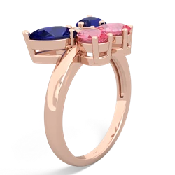 Lab Sapphire Butterfly 14K Rose Gold ring R2215