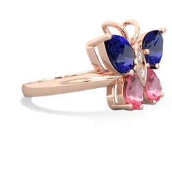 Lab Sapphire Butterfly 14K Rose Gold ring R2215