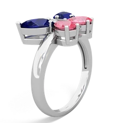 Lab Sapphire Butterfly 14K White Gold ring R2215