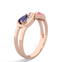 Lab Sapphire Diamond Infinity 14K Rose Gold ring R5390