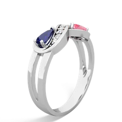 Lab Sapphire Diamond Infinity 14K White Gold ring R5390