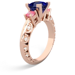 Lab Sapphire Eternal Embrace Engagement 14K Rose Gold ring C2001