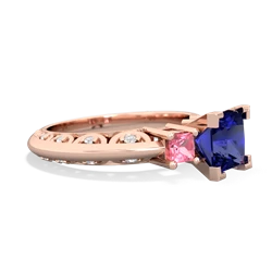 Lab Sapphire Eternal Embrace Engagement 14K Rose Gold ring C2001