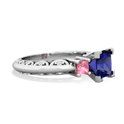 Lab Sapphire Eternal Embrace Engagement 14K White Gold ring C2001