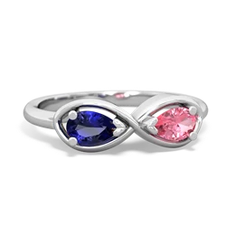 Lab Sapphire Infinity 14K White Gold ring R5050