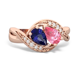 Lab Sapphire Summer Winds 14K Rose Gold ring R5342