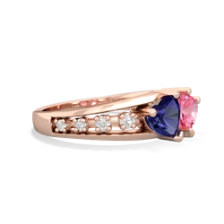 Lab Sapphire Heart To Heart 14K Rose Gold ring R3342