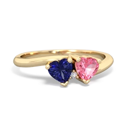 Lab Sapphire Sweethearts 14K Yellow Gold ring R5260