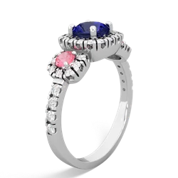 Lab Sapphire Regal Halo 14K White Gold ring R5350