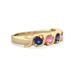 Lab Sapphire Anniversary Band 14K Yellow Gold ring R2089