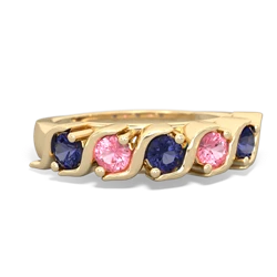 Lab Sapphire Anniversary Band 14K Yellow Gold ring R2089