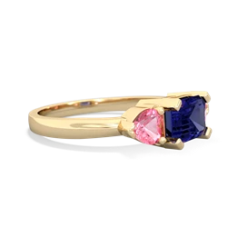 Lab Sapphire Three Stone 14K Yellow Gold ring R5235