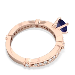 Lab Sapphire Sparkling Tiara 6Mm Round 14K Rose Gold ring R26296RD