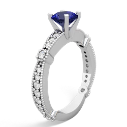 Lab Sapphire Sparkling Tiara 6Mm Round 14K White Gold ring R26296RD