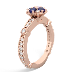 Lab Sapphire Sparkling Tiara Cluster 14K Rose Gold ring R26293RD