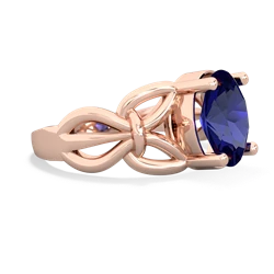 Lab Sapphire Celtic Knot Cocktail 14K Rose Gold ring R2377