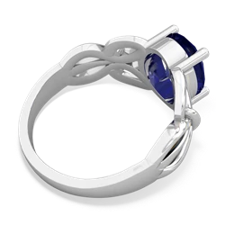 Lab Sapphire Celtic Knot Cocktail 14K White Gold ring R2377