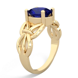 Lab Sapphire Celtic Knot Cocktail 14K Yellow Gold ring R2377