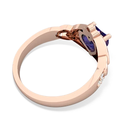 Lab Sapphire Claddagh Celtic Knot Diamond 14K Rose Gold ring R5001