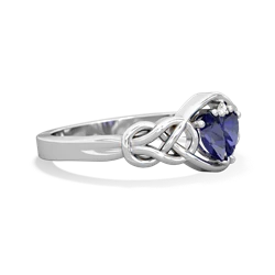 Lab Sapphire Celtic Love Knot 14K White Gold ring R5420