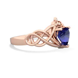 Lab Sapphire Claddagh Celtic Knot 14K Rose Gold ring R2367