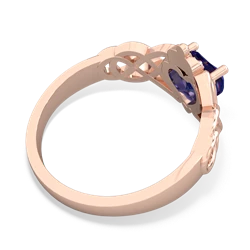 Lab Sapphire Claddagh Celtic Knot 14K Rose Gold ring R2367