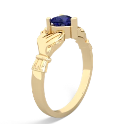 Lab Sapphire Claddagh 14K Yellow Gold ring R2370