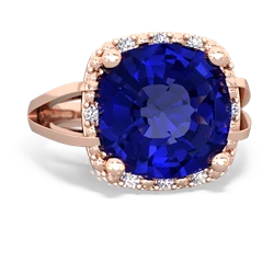 Lab Sapphire Art Deco Cocktail 14K Rose Gold ring R2498