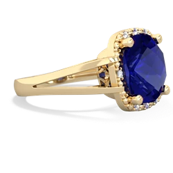 Lab Sapphire Art Deco Cocktail 14K Yellow Gold ring R2498