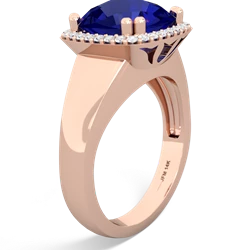 Lab Sapphire Halo Cocktail 14K Rose Gold ring R2544